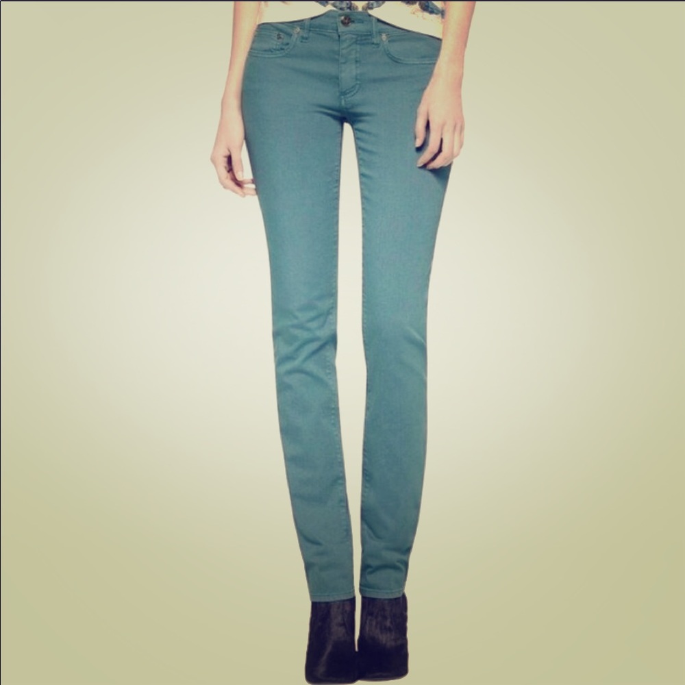 Tory Burch Super Skinny Jean in Blue Green sz 29